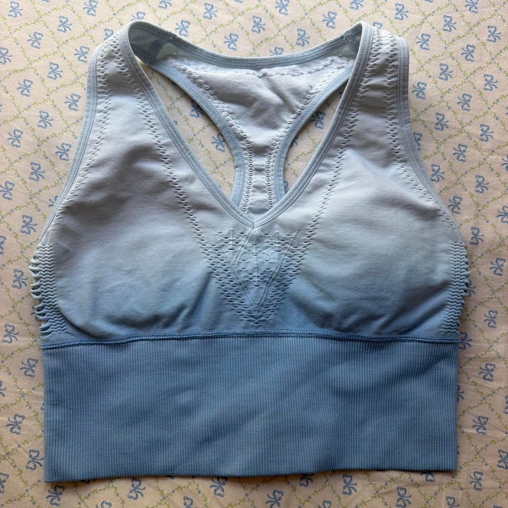 Size Small Victoria's Secret PINK SPORT Blue and White Ombré Sports Bra
